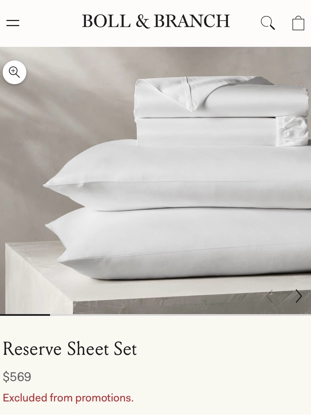 BOLL & BRANCH RESERVE sheet set, QUEEN